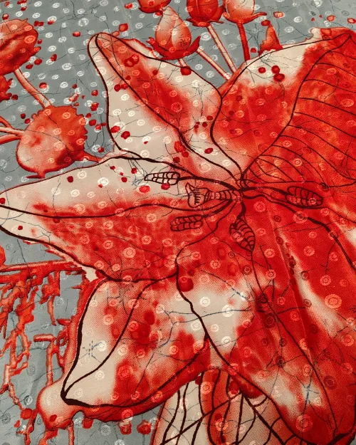 Ice Blue Printed Crepe Silk Saree