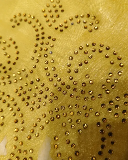 Lemon Light Stone Work Synthetic Saree