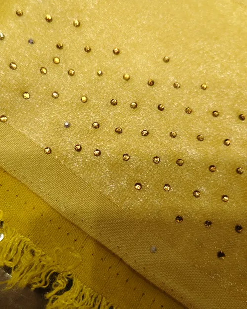 Lemon Light Stone Work Synthetic Saree