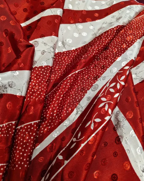 Maroon Color Light Stone Crepe Silk Saree