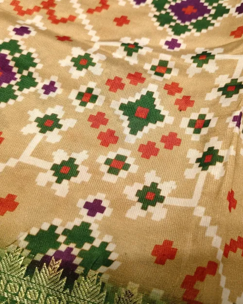 Golden Zari Work Silk Saree