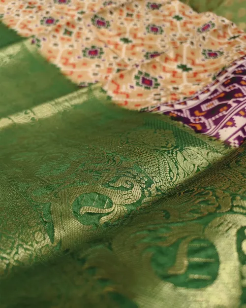Golden Zari Work Silk Saree