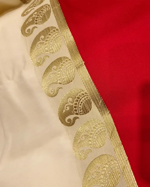 White Bengali Style Silk Saree