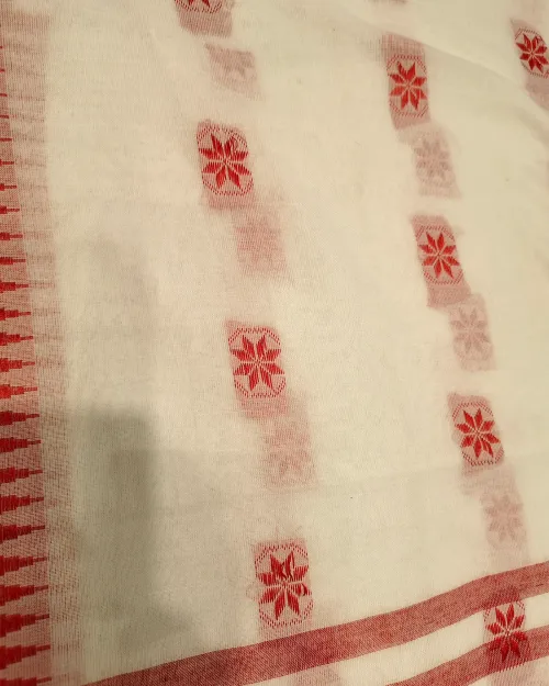 White Color Bengal Linen Saree