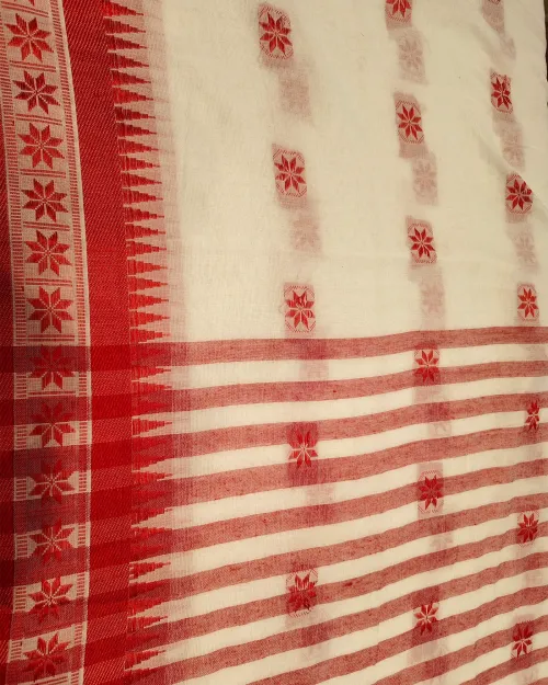 White Color Bengal Linen Saree