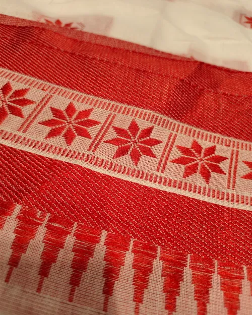 White Color Bengal Linen Saree