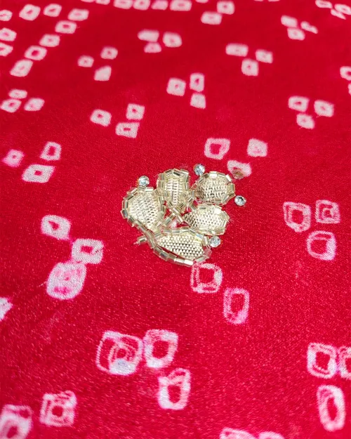 Red Color Stone Work Drape Saree