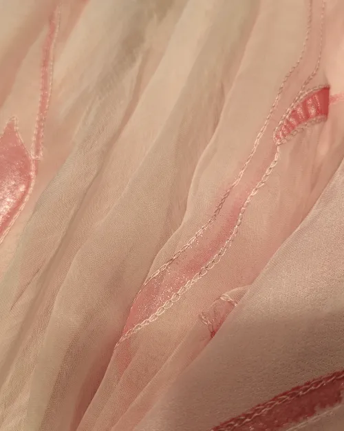 Pink Color Zari Work Chiffon Saree