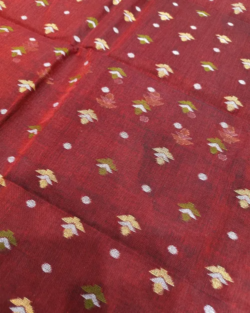 Maroon Handloom Style Tant Cotton Saree