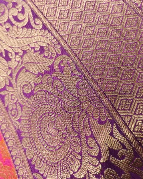 Purple Zari Work Pure Kanchipuram Silk Saree