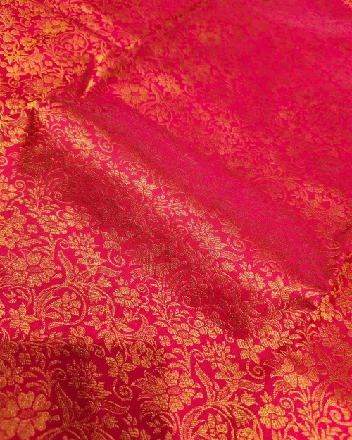 Red Zari Work Pure Kanchipuram Silk Saree