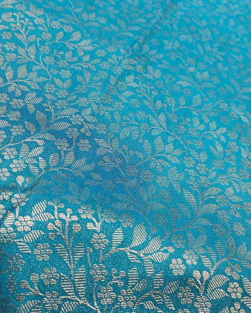 Firozi Color Zari Work Kanchipuram Silk Saree