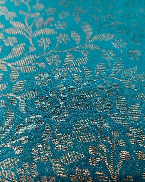 Firozi Color Zari Work Kanchipuram Silk Saree