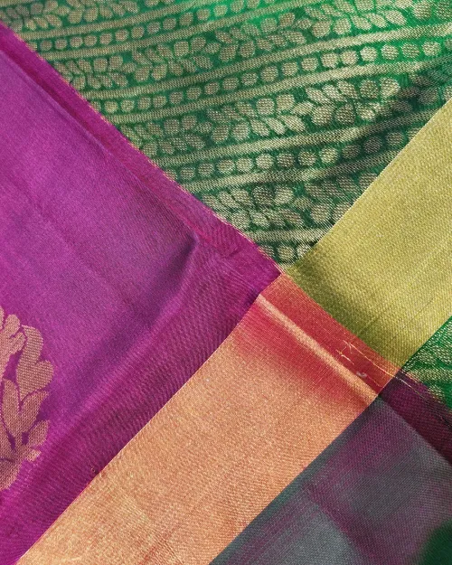 Purple Zari Work Pure Mysore Silk Saree