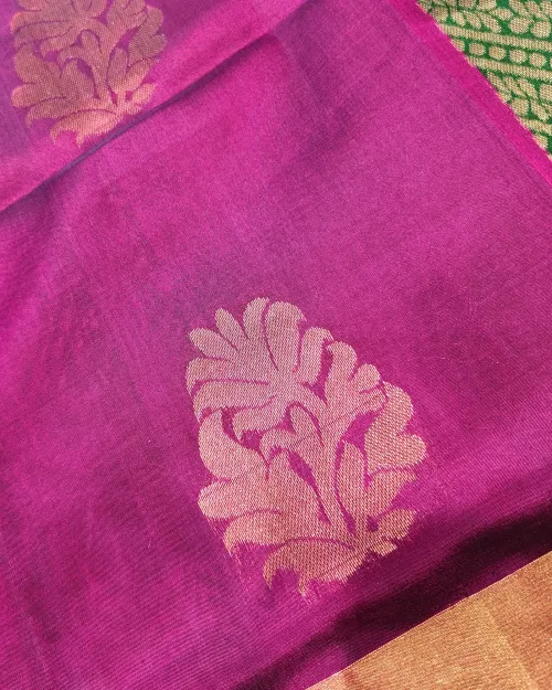 Purple Zari Work Pure Mysore Silk Saree