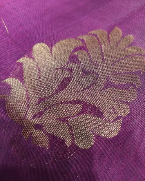 Purple Zari Work Pure Mysore Silk Saree