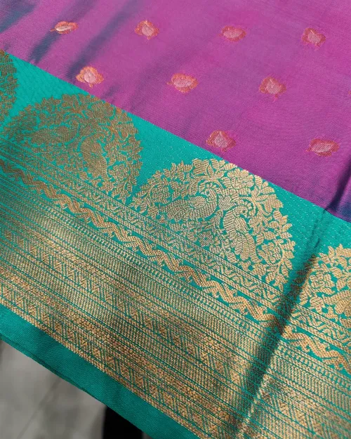 Light Purple Zari Work Pure Kanchipuram Silk Saree