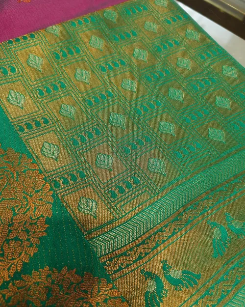 Light Purple Zari Work Pure Kanchipuram Silk Saree