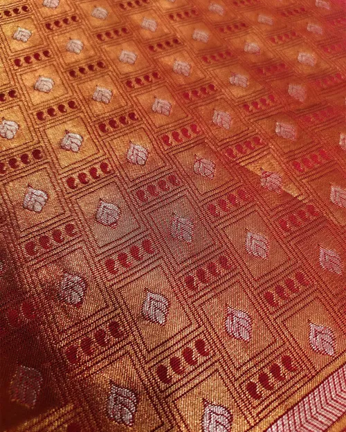 Teel Blue Zari Work Pure Silk Saree