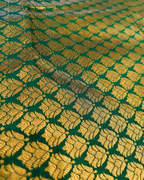 Bottle Green Pure Kanchipuram Silk Saree