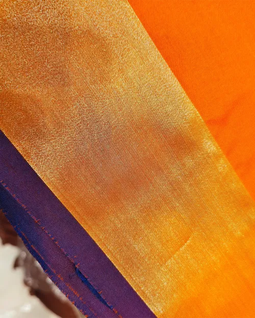 Orange Color Pure Kanchipuram Silk Saree