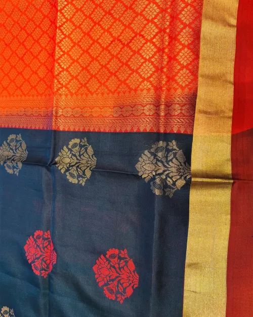 Black Color Pure Kanchipuram Silk Saree