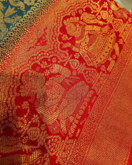 Grey Colour Kanchipuram Silk Saree