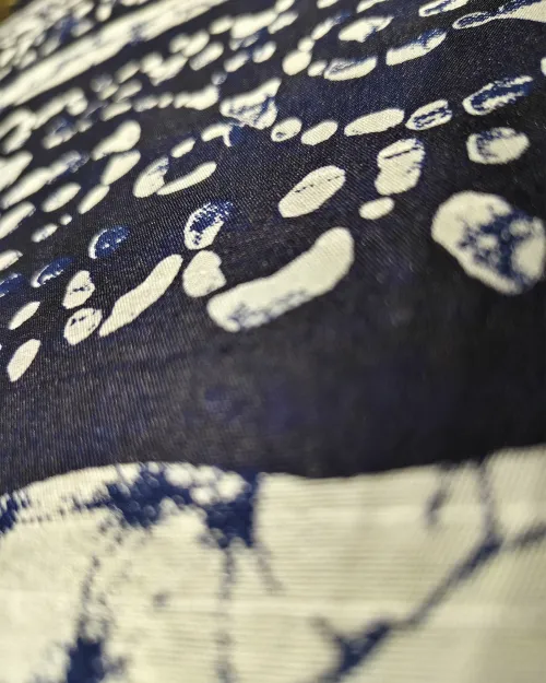 Navy Blue Colour Printed Casual Wear Cotton Saree