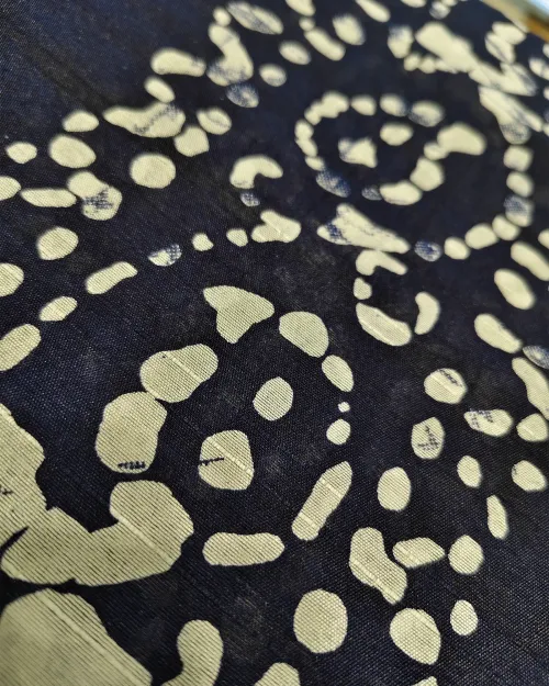 Navy Blue Colour Printed Casual Wear Cotton Saree