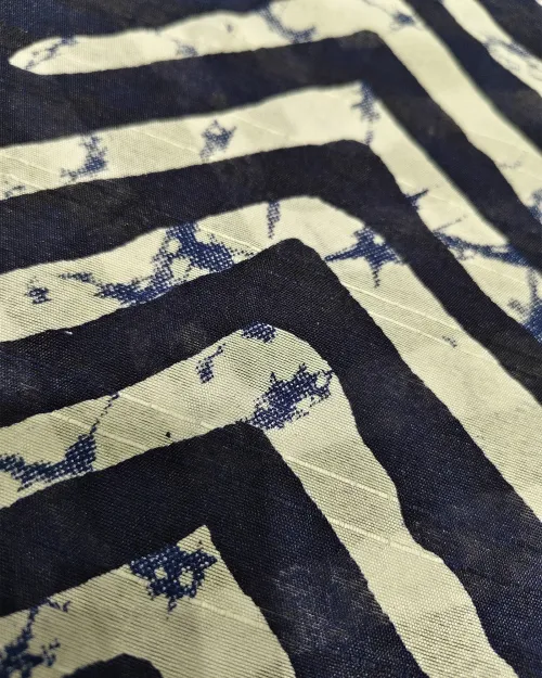 Navy Blue Colour Printed Casual Wear Cotton Saree