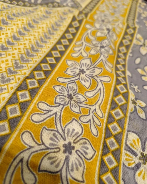 Grey Cotton Unstitched Suit Set