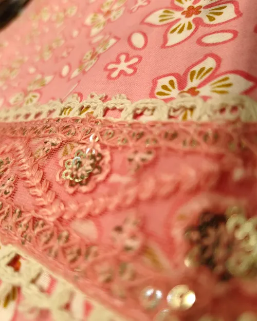 Light Peach Cotton Basic Style Unstitched Suit Set