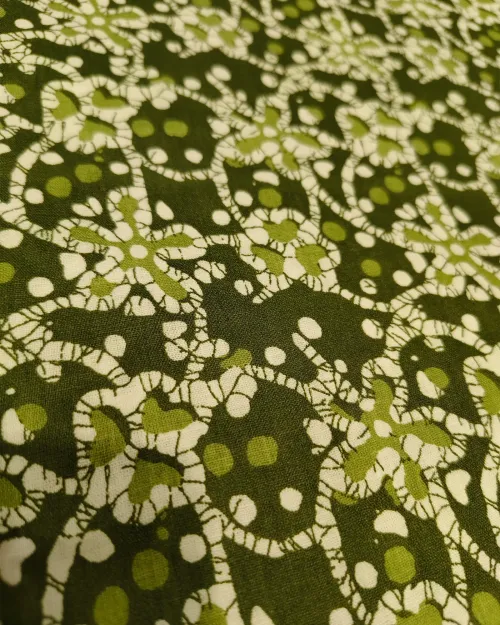 Green Colour Cotton Unstitched Suit Set