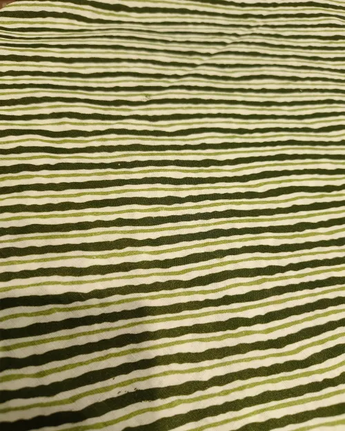 Green Colour Cotton Unstitched Suit Set