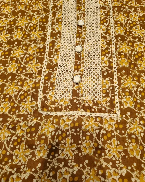 Yellow Cotton Basic Style Unstitched Suit Set