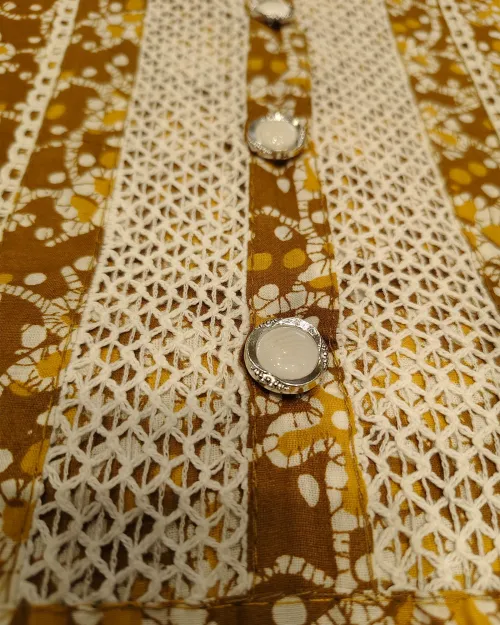 Yellow Cotton Basic Style Unstitched Suit Set