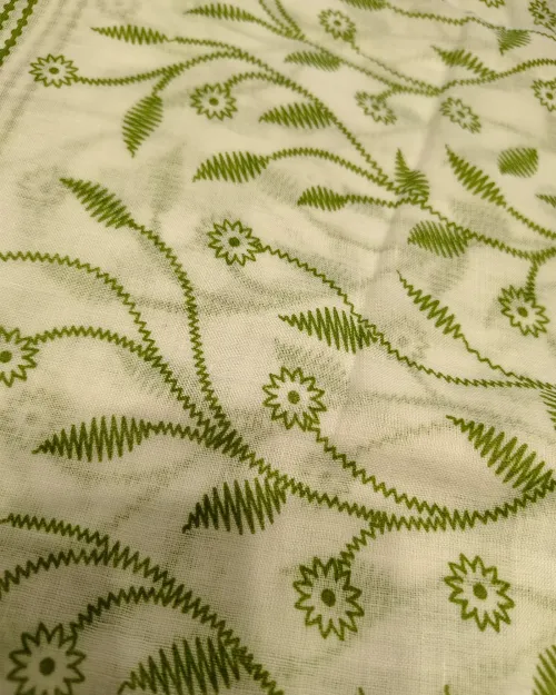 Light Green Cotton Basic Style Unstitched Suit Set