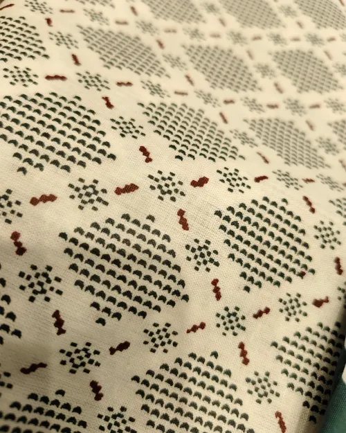 Green Color Cotton Basic Style Unstitched Suit Set