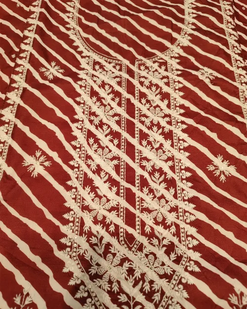Maroon Colour Unstitched Cotton Suit Set