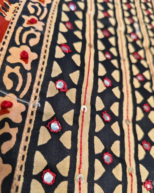 Maroon Colour Printed Unstitched Cotton Suit Set