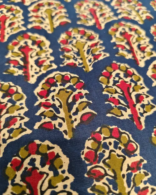 Blue Colour Unstitched Basic Style Suit Set