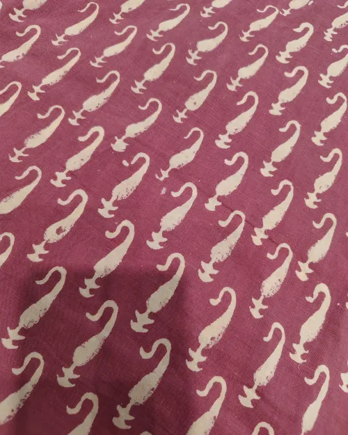 Pink Color Cotton Unstitched Printed Suit Set