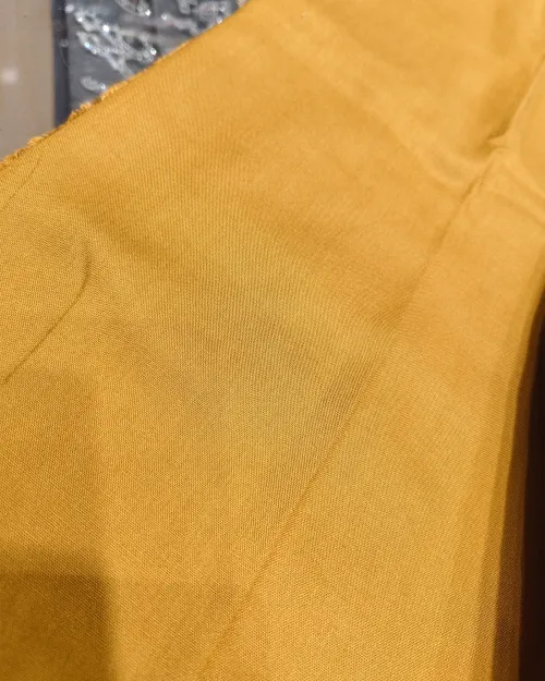 Mustard Light Embroidery Unstitched Cotton Silk Suit Set