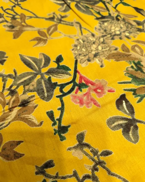 Yellow Unstitched Cotton Suit Set