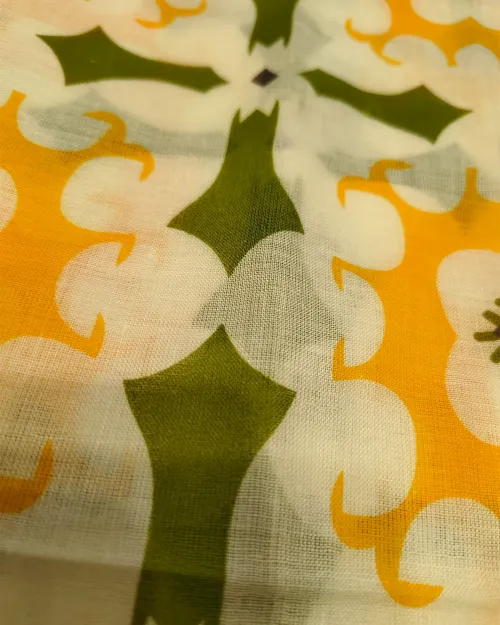 Green Color Cotton Unstitched Suit Set