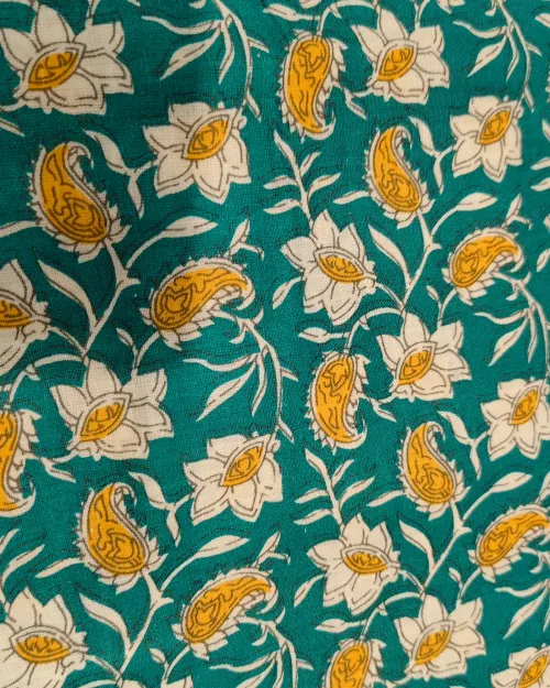 Rama Green Colour Cotton Unstitched Suit Set