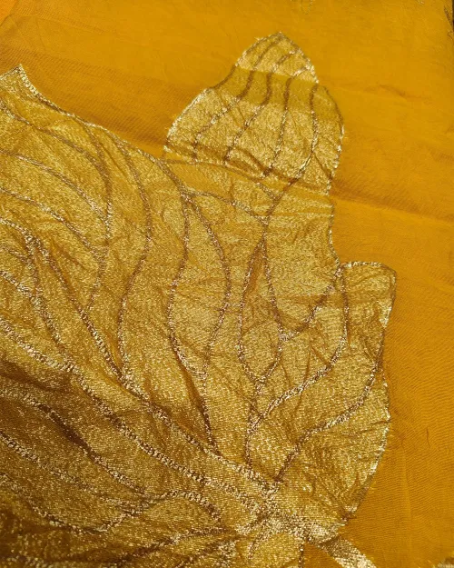Yellow Colour Cotton Unstitched Suit Set