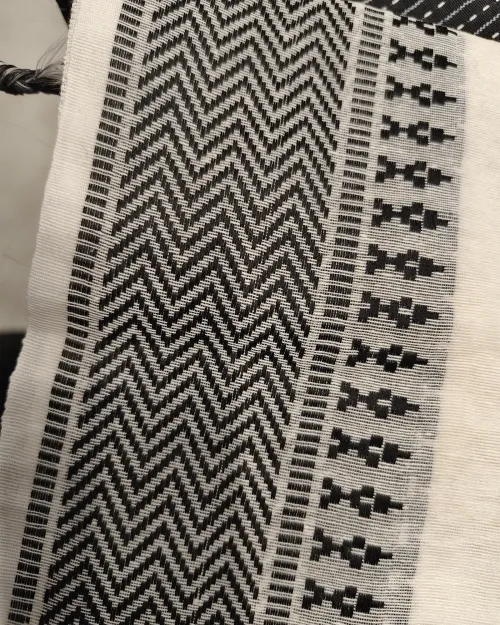 Black Color Cotton Unstitched Suit Set