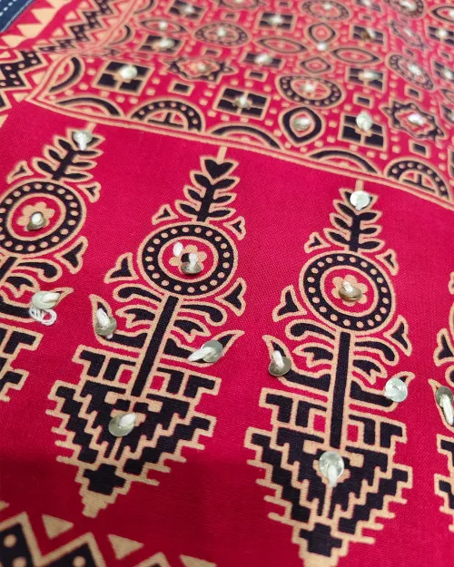 Blue Unstitched Cotton Suit Set