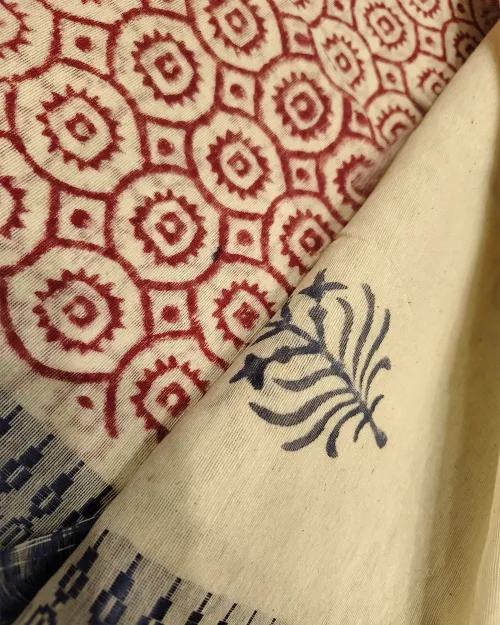 Blue Unstitched Cotton Suit Set